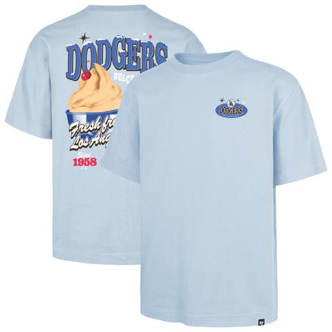 Men's '47 Light Blue Los Angeles Dodgers Ice Cream Parlor Foundation T-Shirt