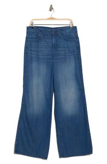 Nydj Teresa High Waist Wide Leg Clean Hem Jeans In Mission Blue