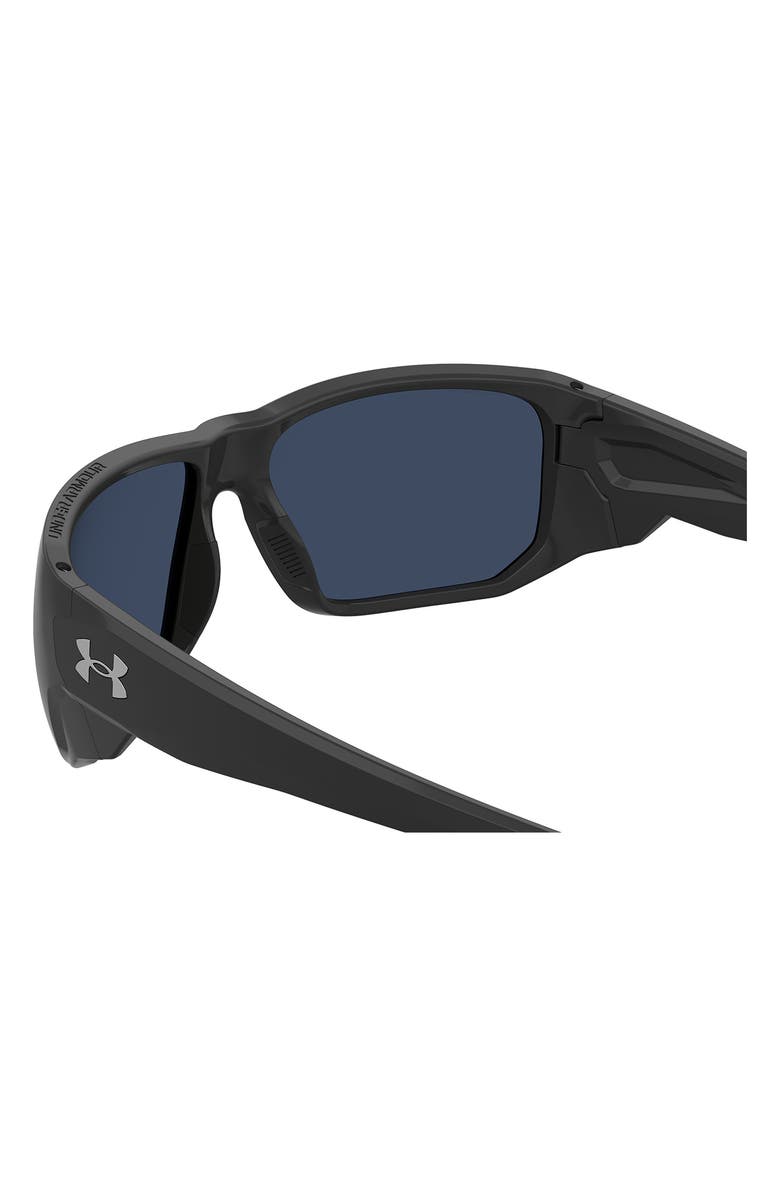 Under Armour Attack 2 63mm Wrap Sunglasses, Alternate, color, Black/ Grey Blue Silver Polar