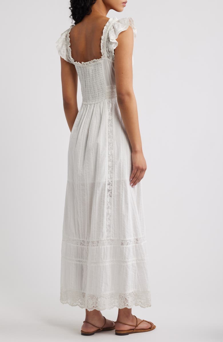 LoveShackFancy Kailette Sleeveless Maxi Dress, Alternate, color, Optic White