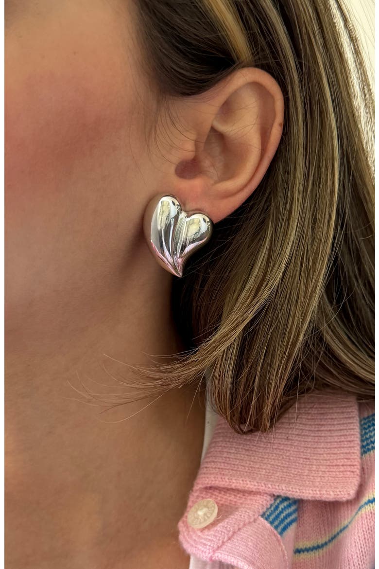 Better Together Heart Stud Earrings, Alternate, color, SILVER