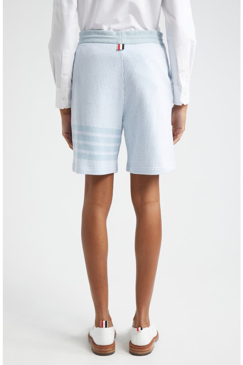 4-Bar Stripe Cotton & Silk Knit Shorts, Alternate, color, LIGHT BLUE