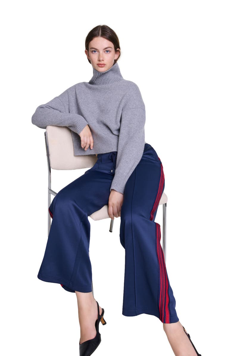 maje Striped trousers, Alternate, color, 