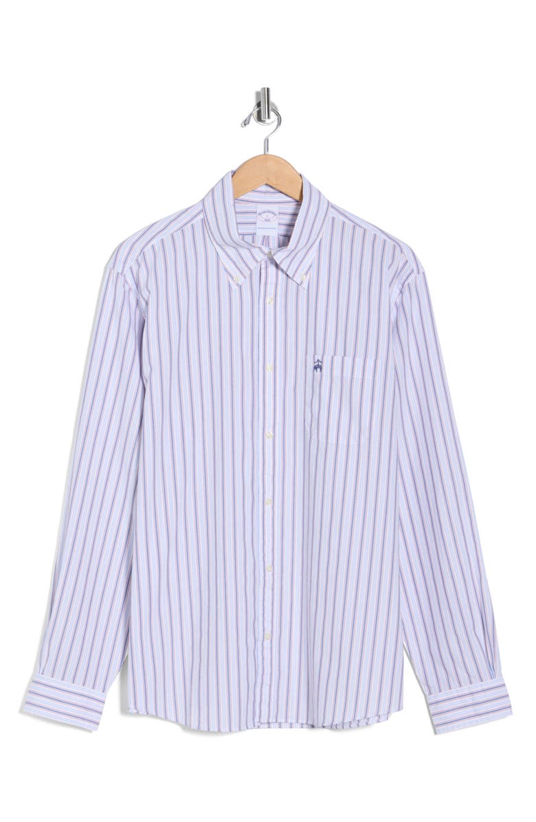Brooks Brothers Sport Fit Stripe Cotton Button-Down Shirt, Alternate, color,