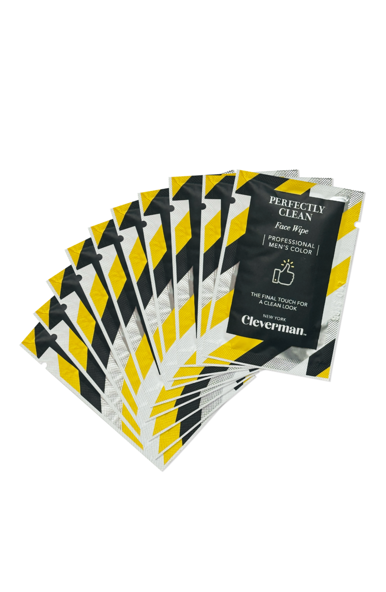 Cleverman Facial Cleansing Wipes 10ct Unscented, Hypoallergenic, Removes Dye Stains, Main, color, N/A