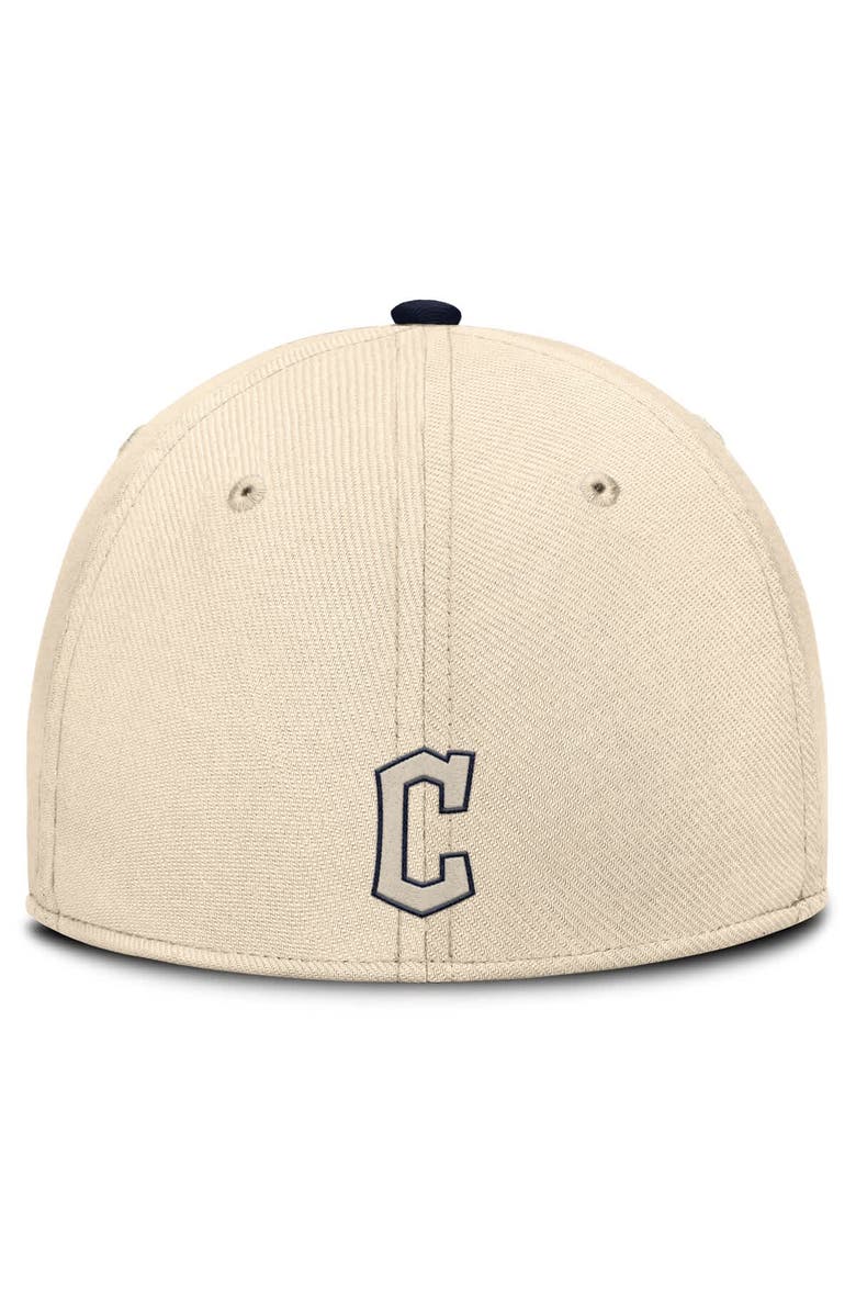 Nike Men's Nike Natural/Navy Cleveland Guardians Statement Rise Performance Flex Hat, Alternate, color, Natural