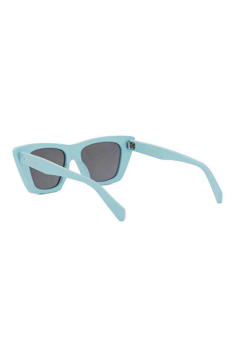 Bold 3 Dots 51mm Cat Eye Sunglasses, Alternate, color, SHINY LIGHT BLUE / SMOKE