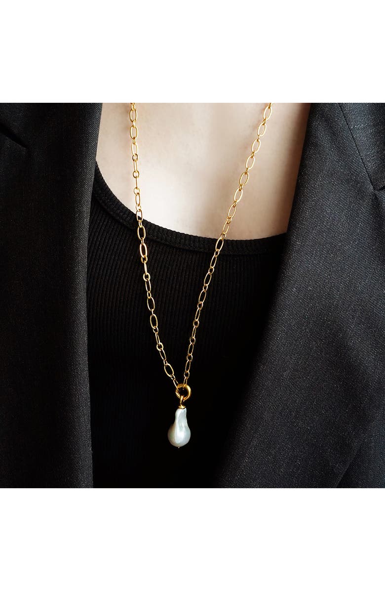 Dean Davidson Florence Freshwater Pearl Pendant Long Chain Necklace, Alternate, color, Pearl/ Gold