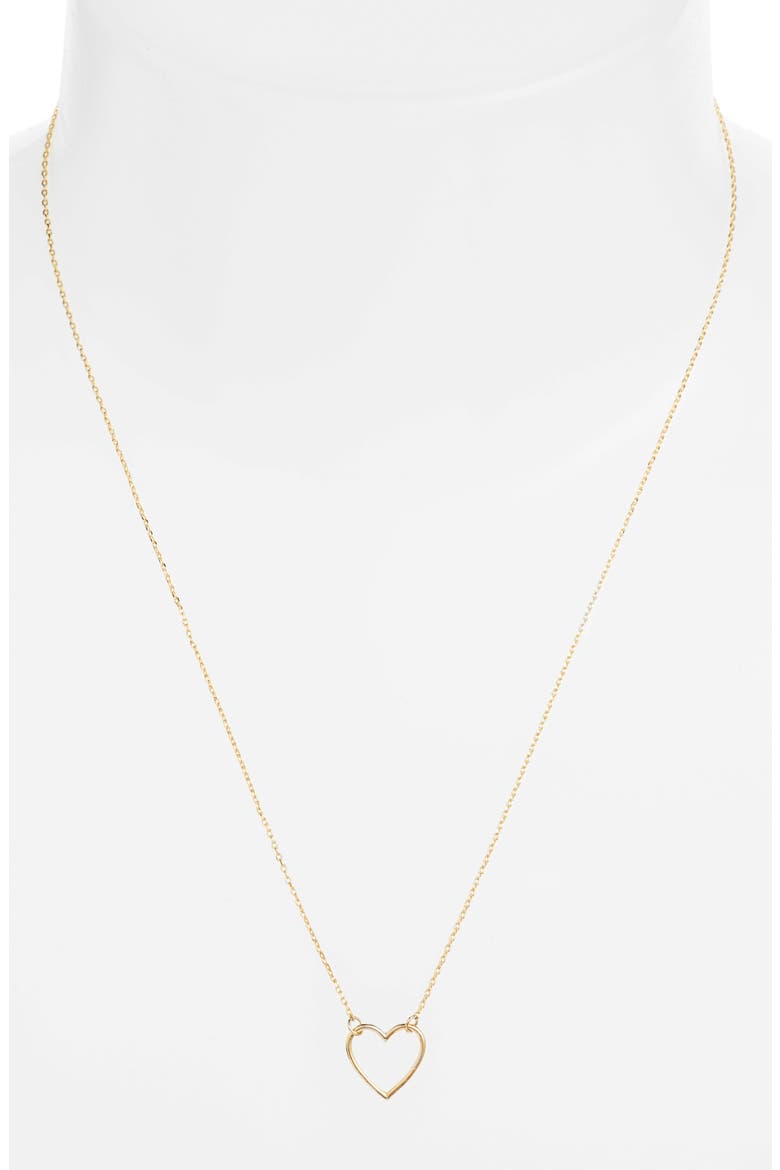 Smile Dream Love Open Heart Necklace, Alternate, color, GOLD