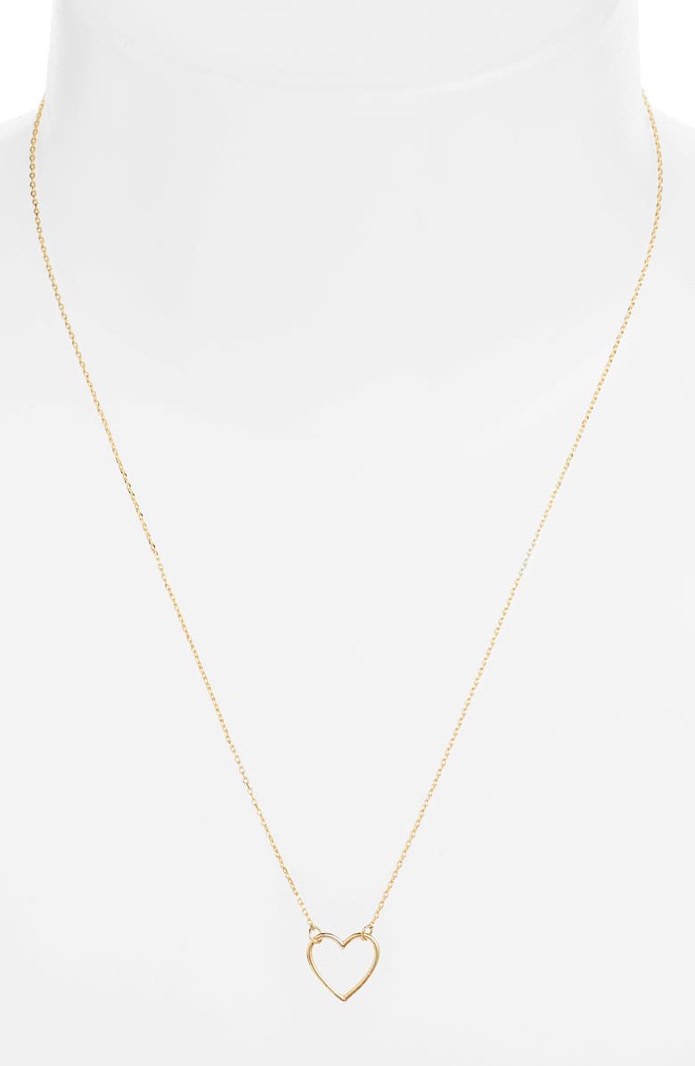 Estella Bartlett Smile Dream Love Open Heart Necklace, Alternate, color, Gold