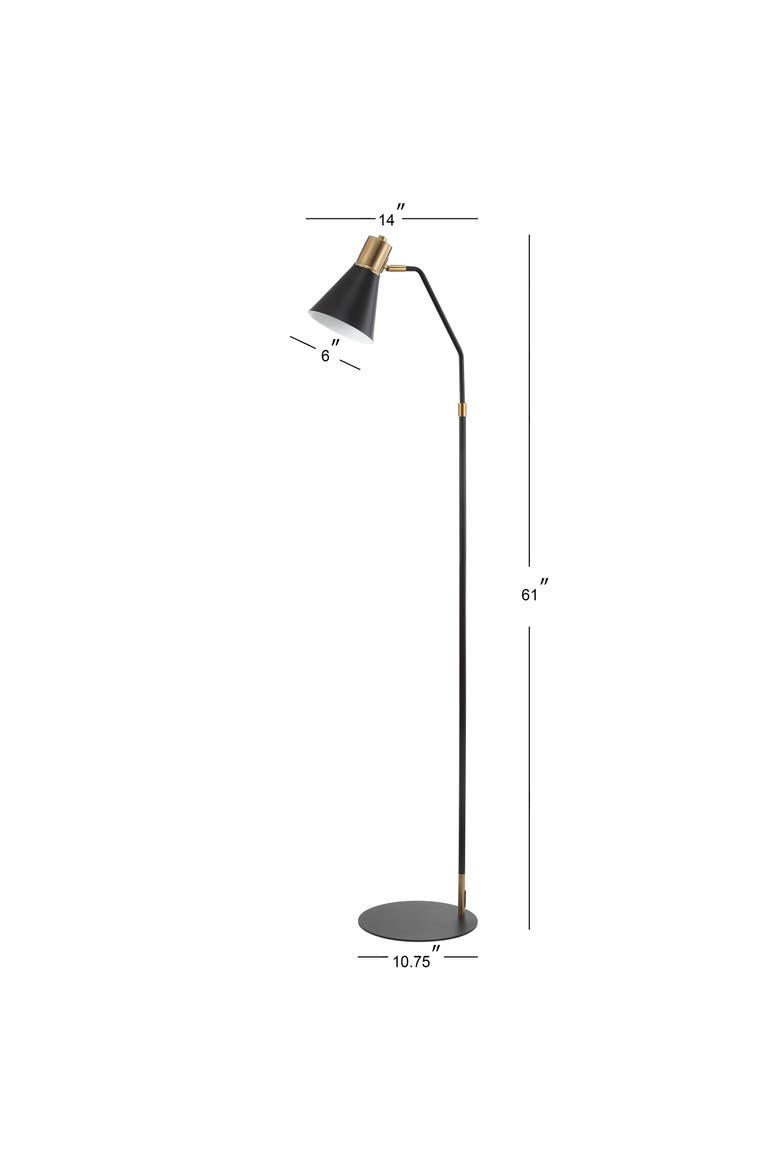 Apollo Modern Metal LED Task Floor Lamp, Alternate, color, Black/Brass Gold