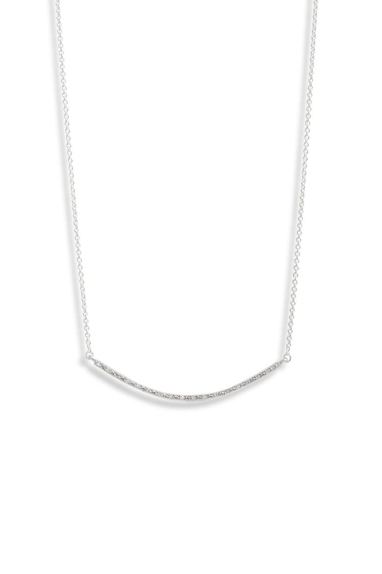 Riva Smile Diamond Bar Necklace, Main, color, SILVER/ DIAMOND