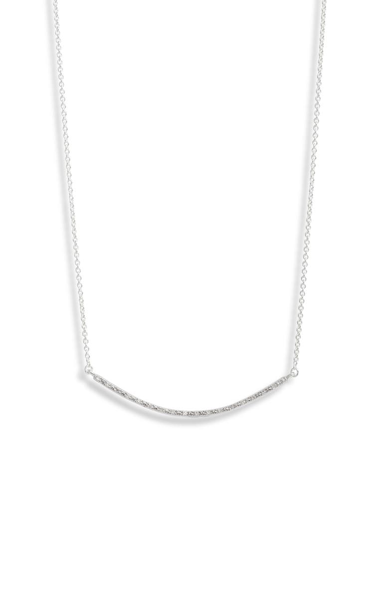 Monica Vinader Riva Smile Diamond Bar Necklace, Main, color,