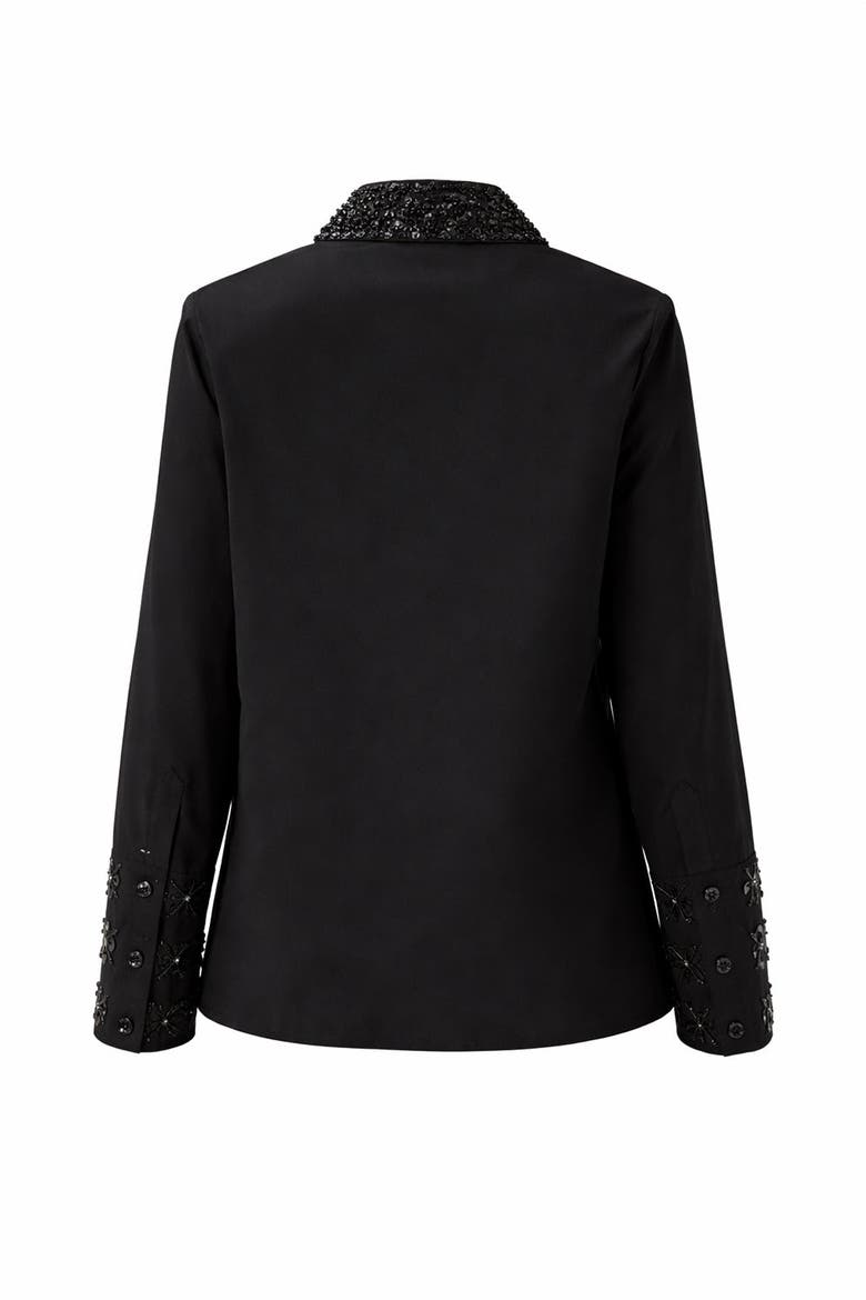 Billy Embroidered Cotton Shirt, Alternate, color, BLACK
