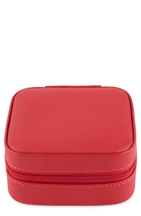Small Leather Travel Jewelry Case