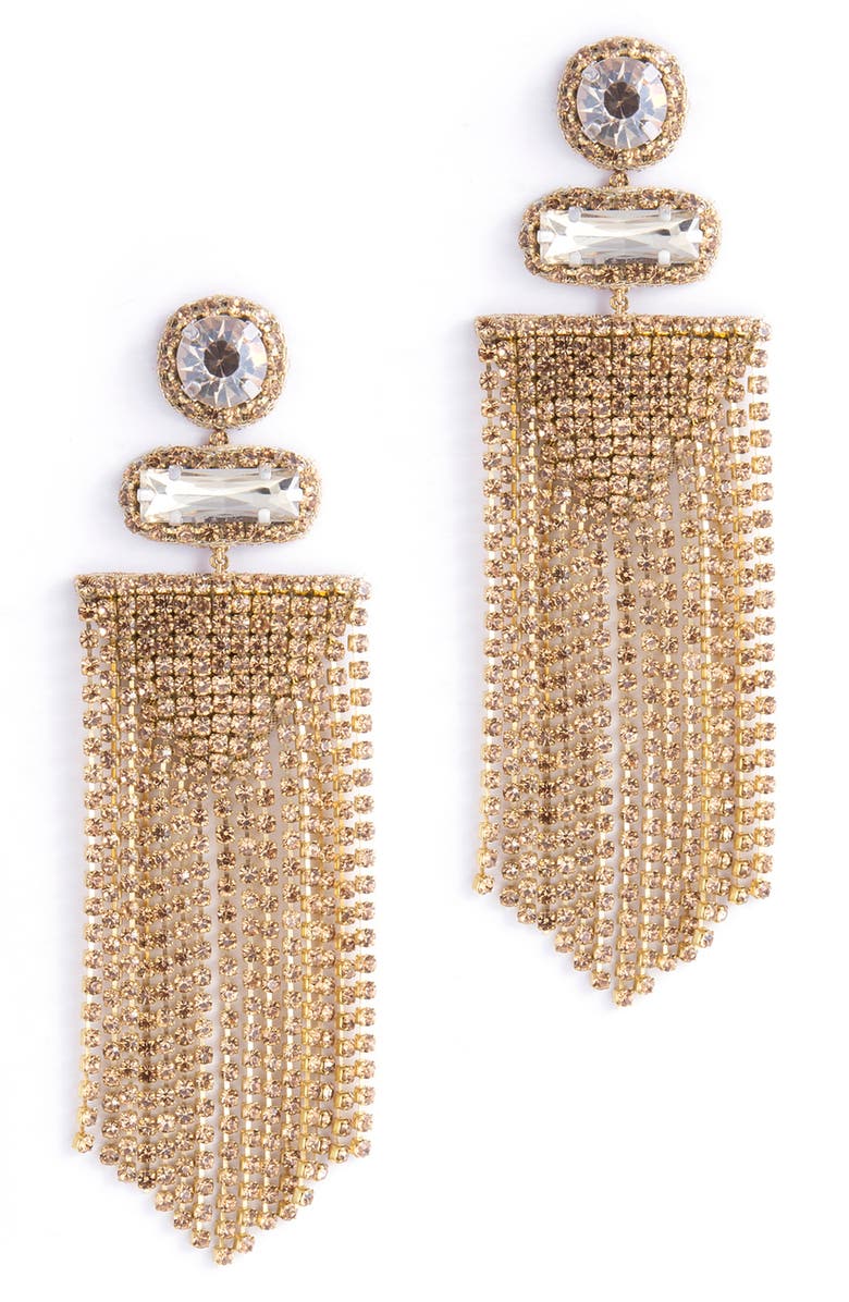 Deepa Gurnani Anvi Fringe Drop Earrings, Main, color, 