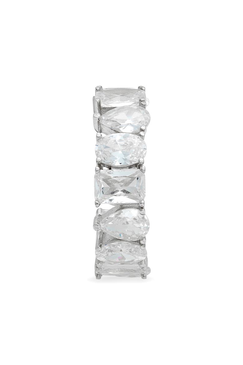 Fancy Cubic Zirconia Eternity Band Ring, Alternate, color, SILVER/ WHITE
