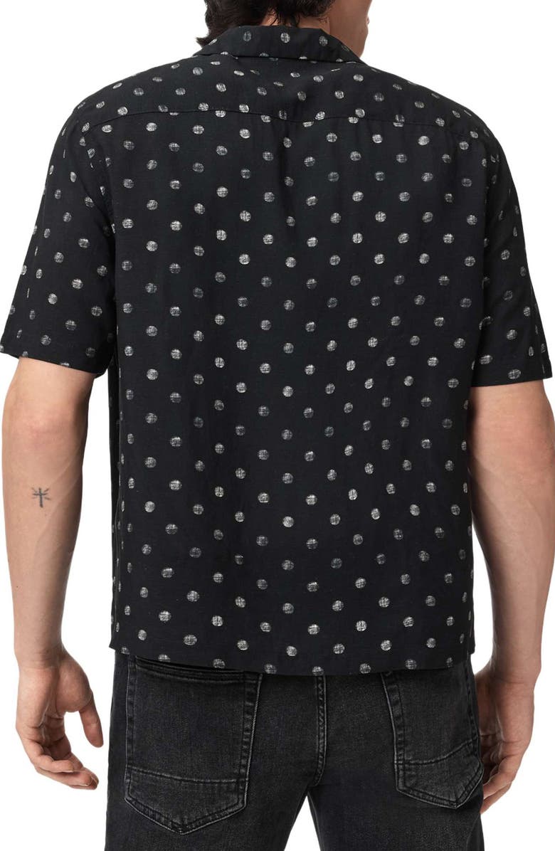 AllSaints Upton Short Sleeve Button-Up Shirt, Alternate, color, Jet Black