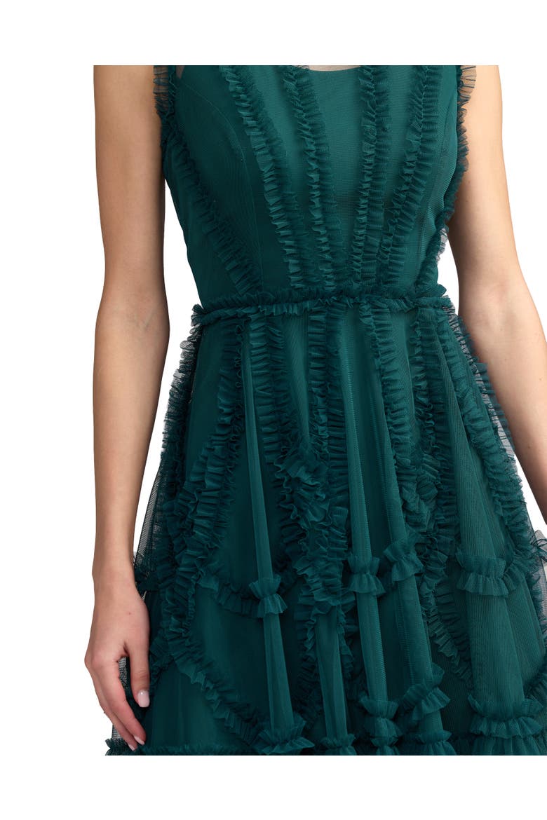 Sleeveless Ruffle High Neck Mini Dress, Alternate, color, Teal