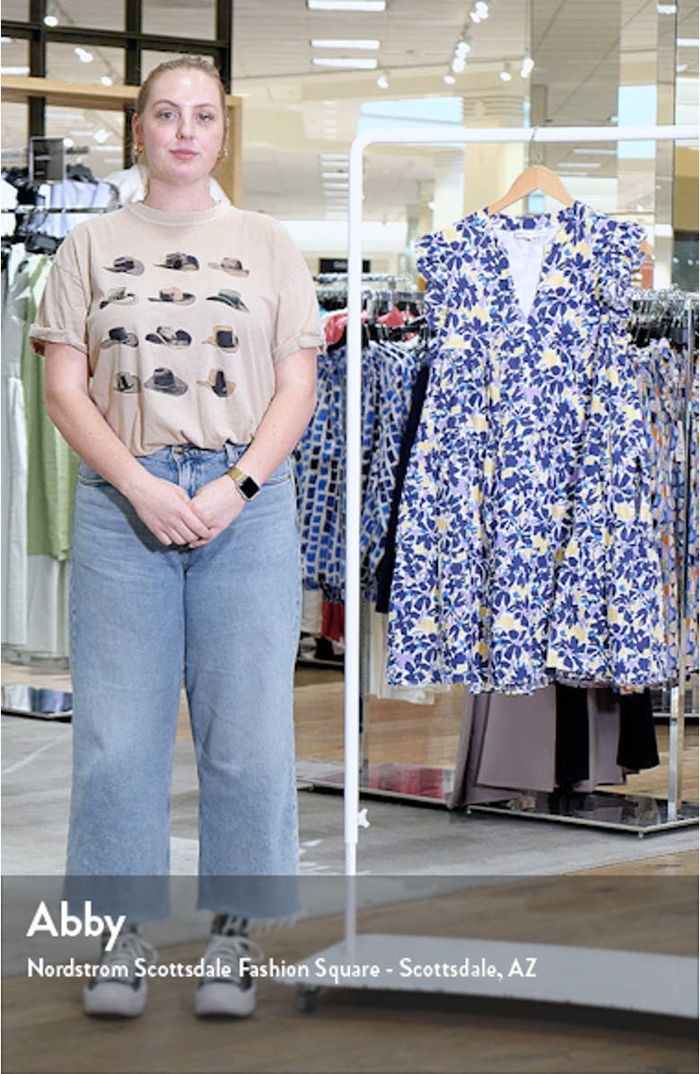 Floral Ruffle Cap Sleeve Babydoll Minidress, sales video thumbnail