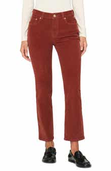 DL1961 Mara Straight Leg Mid Rise Instasculpt Corduroy Ankle Jeans
