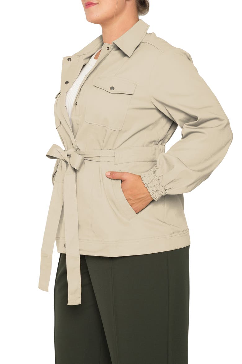 Stretch Cotton Twill Utility Shirt Jacket, Alternate, color, KHAKI