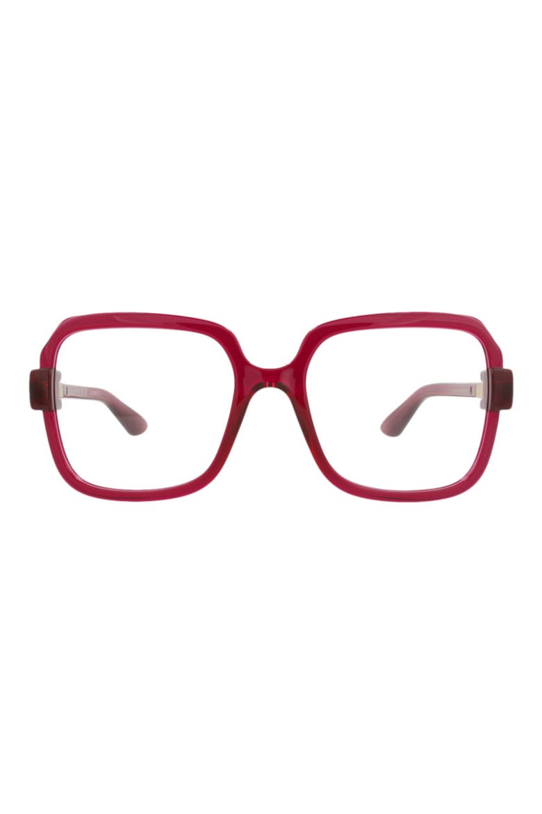 55mm Square Optical Glasses, Main, color, VIOLET VIOLET TRANSPARENT