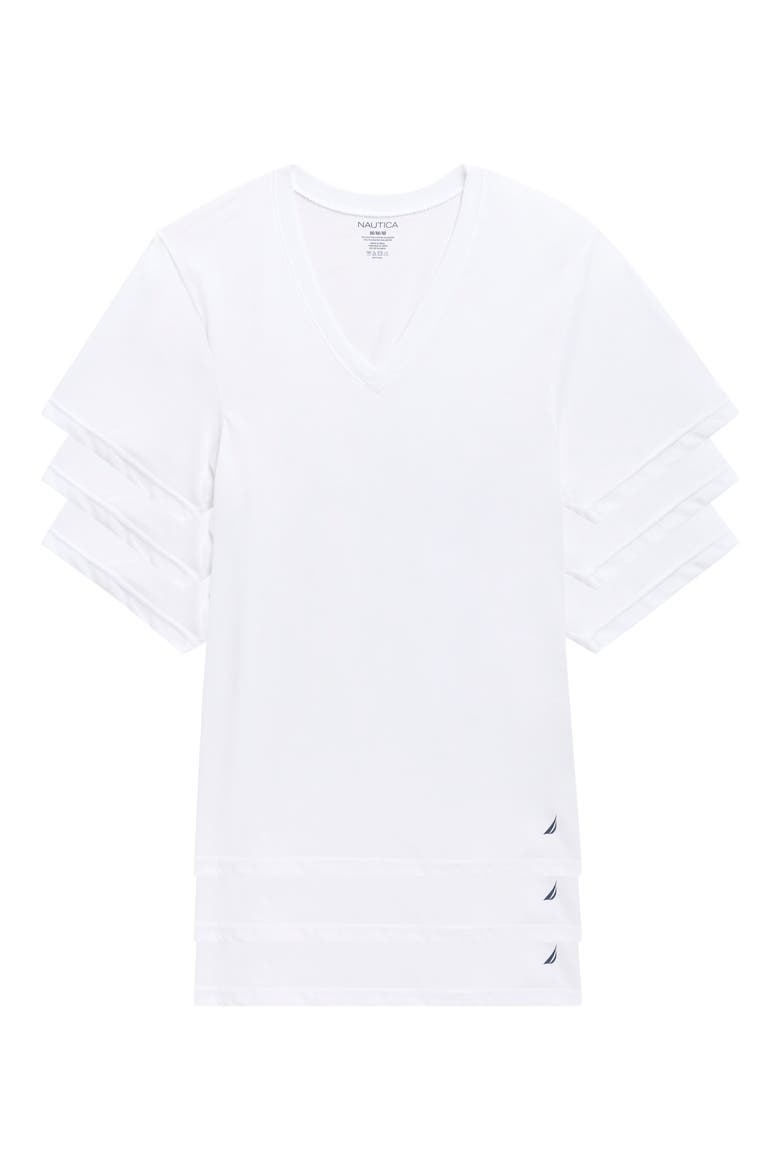 3-Pack V-Neck T-Shirts, Main, color, WHITE