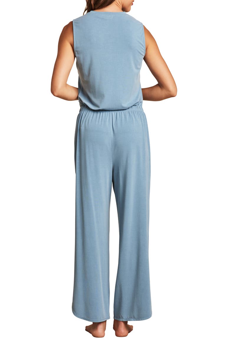 Malibu Collection® Sand Washed Jersey Wide Leg Pajamas, Alternate, color, SEASHORE