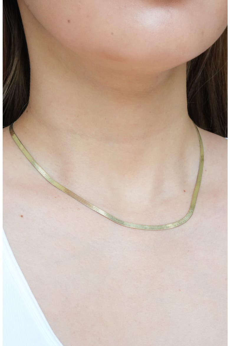 Herringbone Chain Necklace, Alternate, color, GOLD