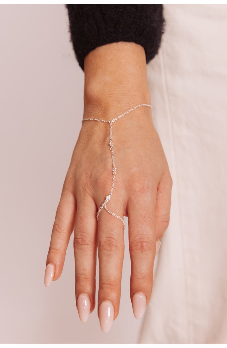 Set & Stones Cyrus Hand Chain, Alternate, color, Silver / Clear