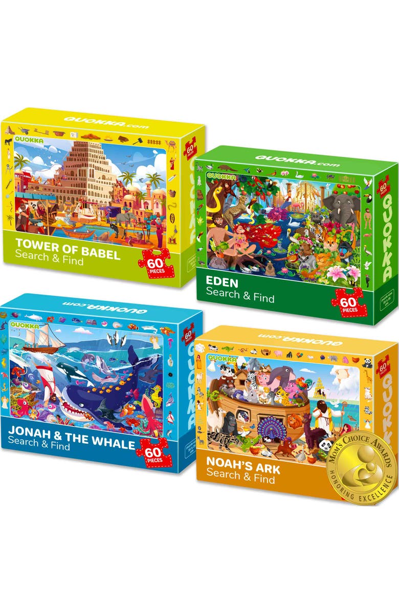 Quokka 4 x 60 Pieces Puzzles for Kids - Educational Search & Find Toy, Main, color, Bible Stories Set