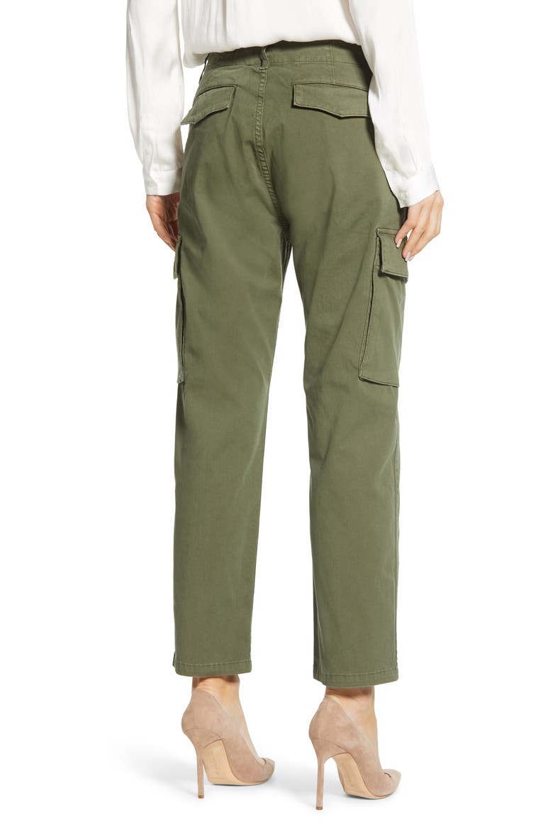 Gaia Stretch Twill Crop Cargo Pants, Alternate, color, ARMY GREEN