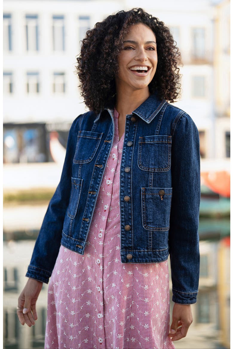 Stretch Denim Pocket Detail Jacket, Alternate, color, Blue