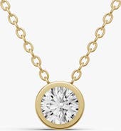 SEREIA OFFICIAL 14K Gold 1.5 ct Round Bezel Pass-Thru Pendant