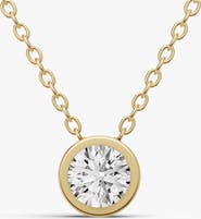 SEREIA OFFICIAL 14K Gold 1.5 ct Round Bezel Pass-Thru Pendant