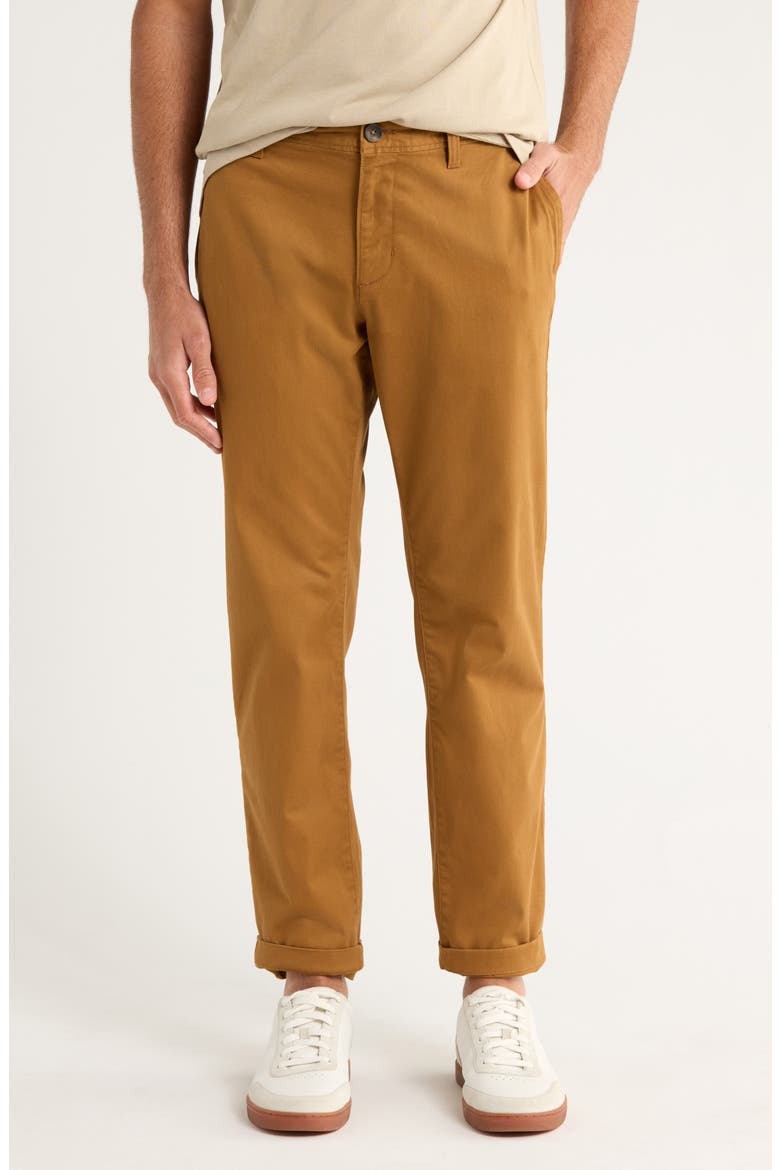 The Wallin Stretch Twill Trim Fit Chino Pants - 30-34 Inches Inseam, Main, color, BROWN RUBBER