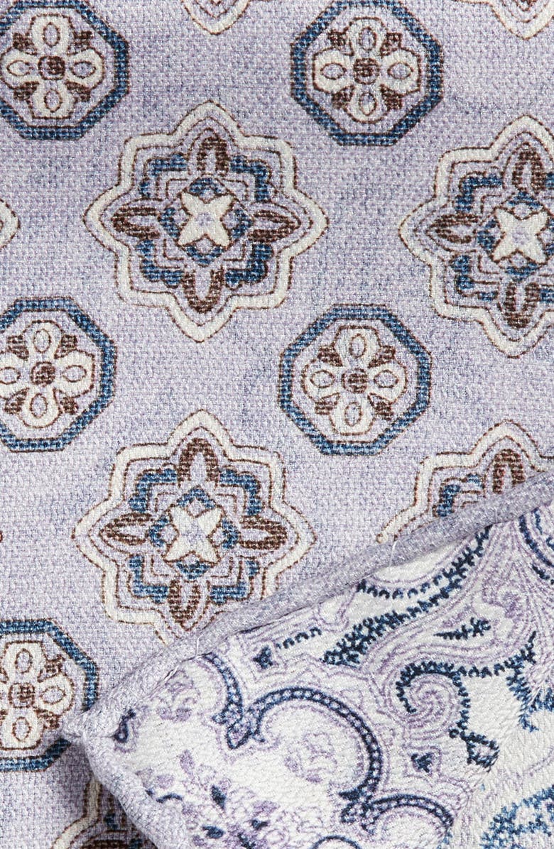 EDWARD ARMAH Paisley & Medallion Reversible Silk Pocket Square, Alternate, color, 