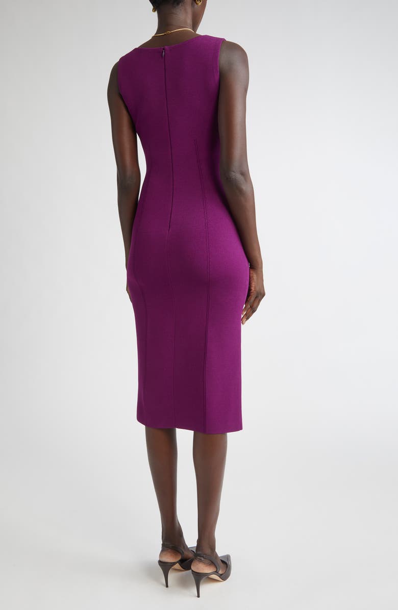 ST. JOHN Sleeveless Milano Knit Sheath Dress, Alternate, color, Boysenberry