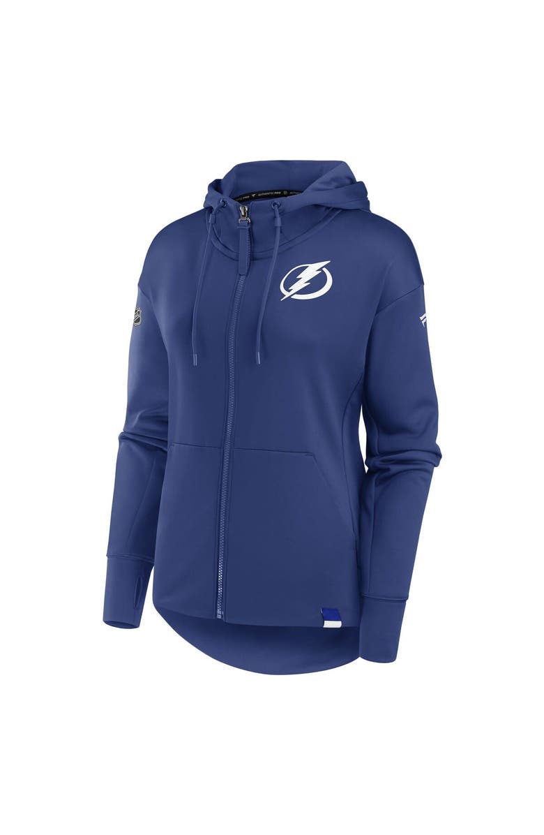 FANATICS Women's Fanatics Blue Tampa Bay Lightning Authentic Pro Scuba Neck Full-Zip Hoodie, Alternate, color, 