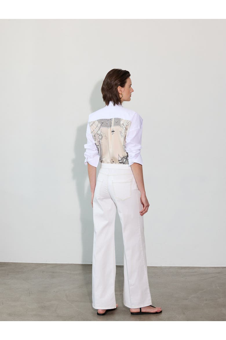 Jane Cotton Stretch Flare Trouser, Alternate, color, White