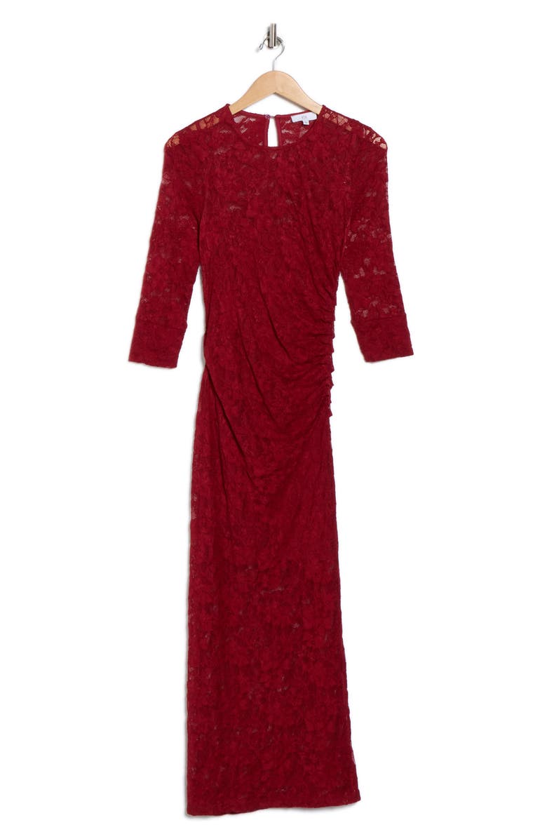 NSR Ruched Stretch Lace Dress, Alternate, color,