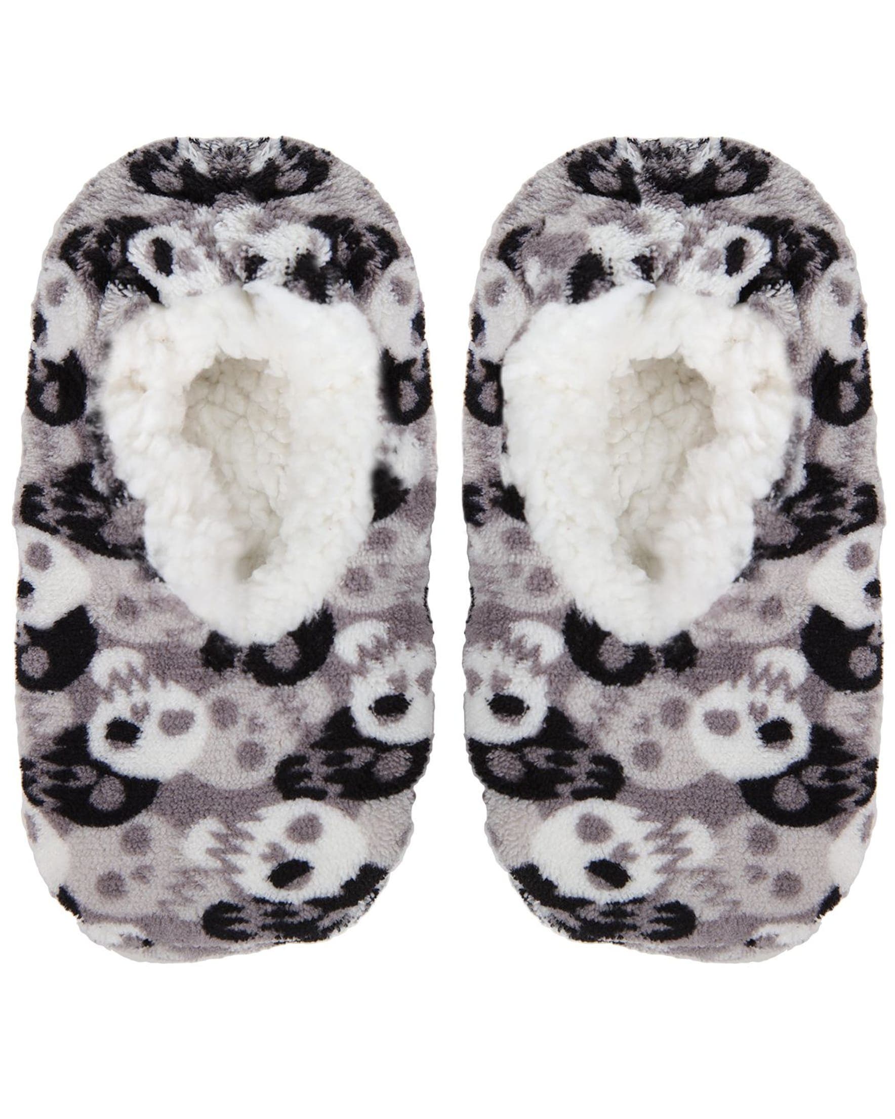 Kids'' Bones and Skulls Non-Skid Slippers, Main, color, Gray-White
