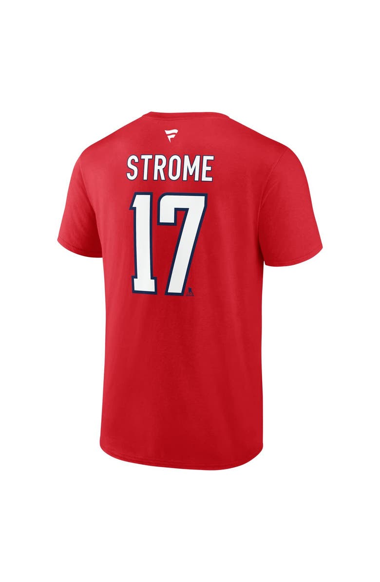 FANATICS Men's Fanatics Dylan Strome Red Washington Capitals Authentic Stack Name & Number T-Shirt, Alternate, color, Red