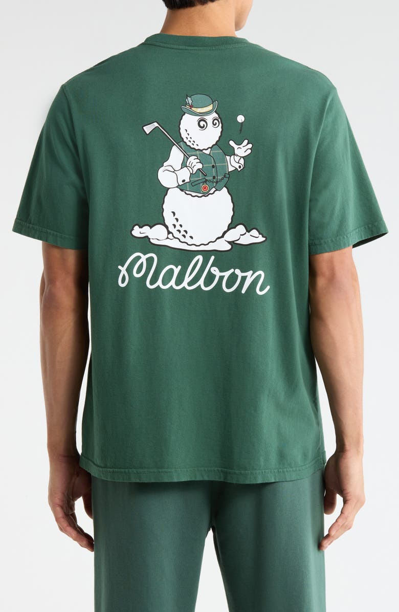 Malbon Golf Bermuda Brumal Buckets Embroidered Graphic T-Shirt, Alternate, color, Hunter Green