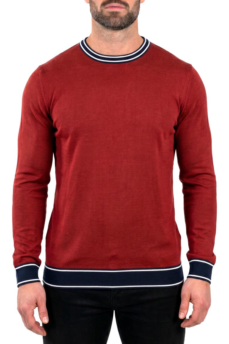 Merino Wool Crewneck Sweater, Main, color, BROWN