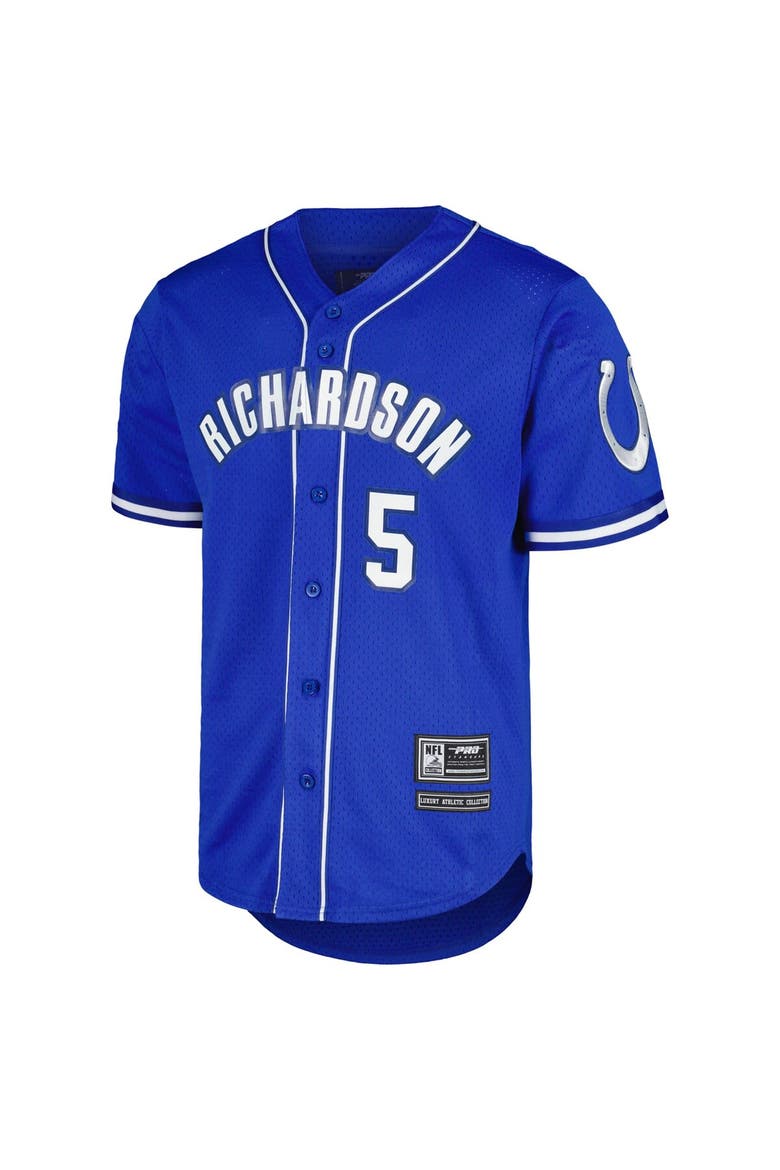 Men's Pro Standard Anthony Richardson Royal Indianapolis Colts Mesh Baseball Button-Up T-Shirt, Alternate, color, Royal