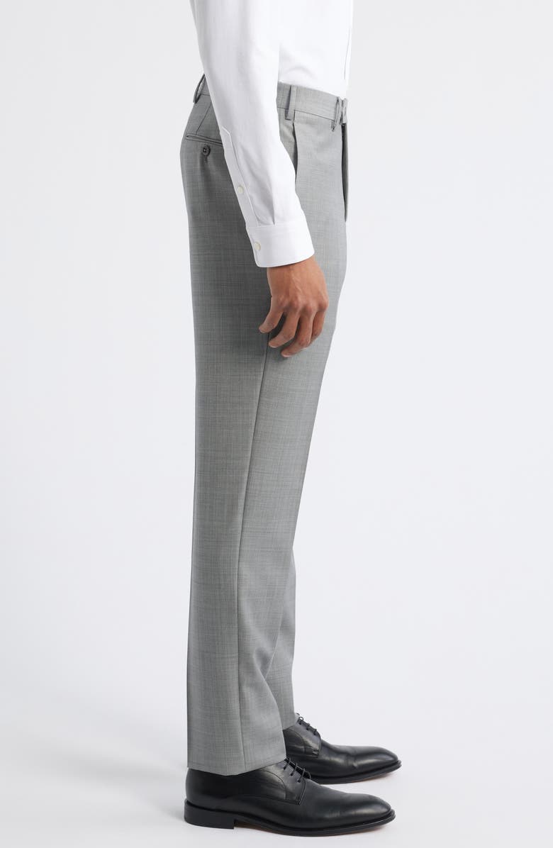 Zanella Parker Classic Wool Sharkskin Dress Pants, Alternate, color, Grey