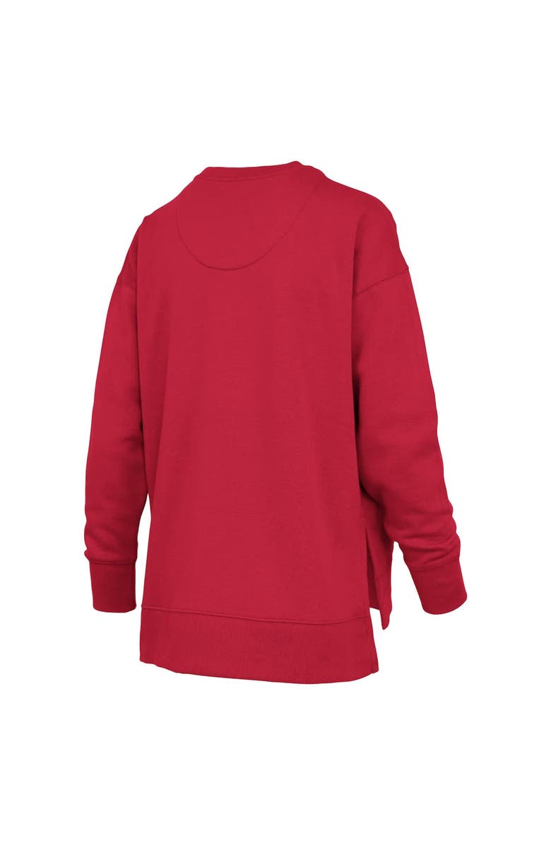 PRESSBOX Women's Pressbox Scarlet Nebraska Huskers Bonanza Chenille Harper Script Sweatshirt, Alternate, color, Scarlet