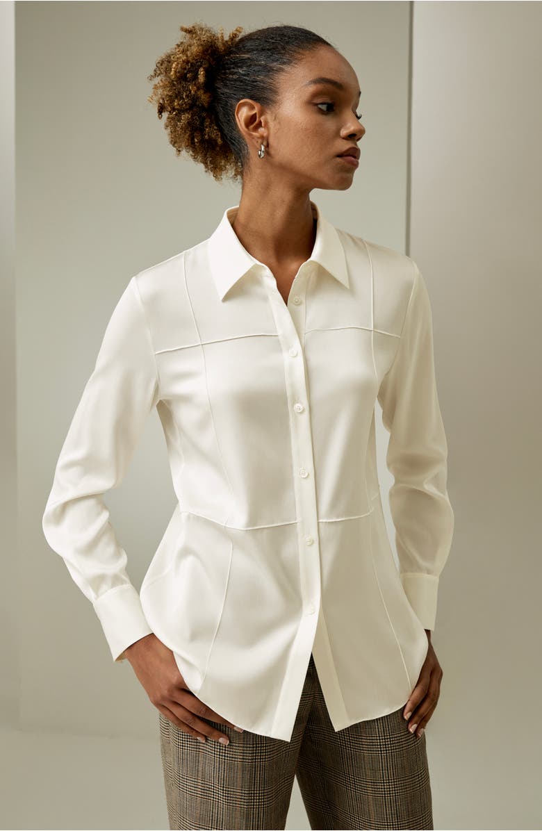 Lilysilk Sprezzatura Silk Blouse, Alternate, color, Natural White